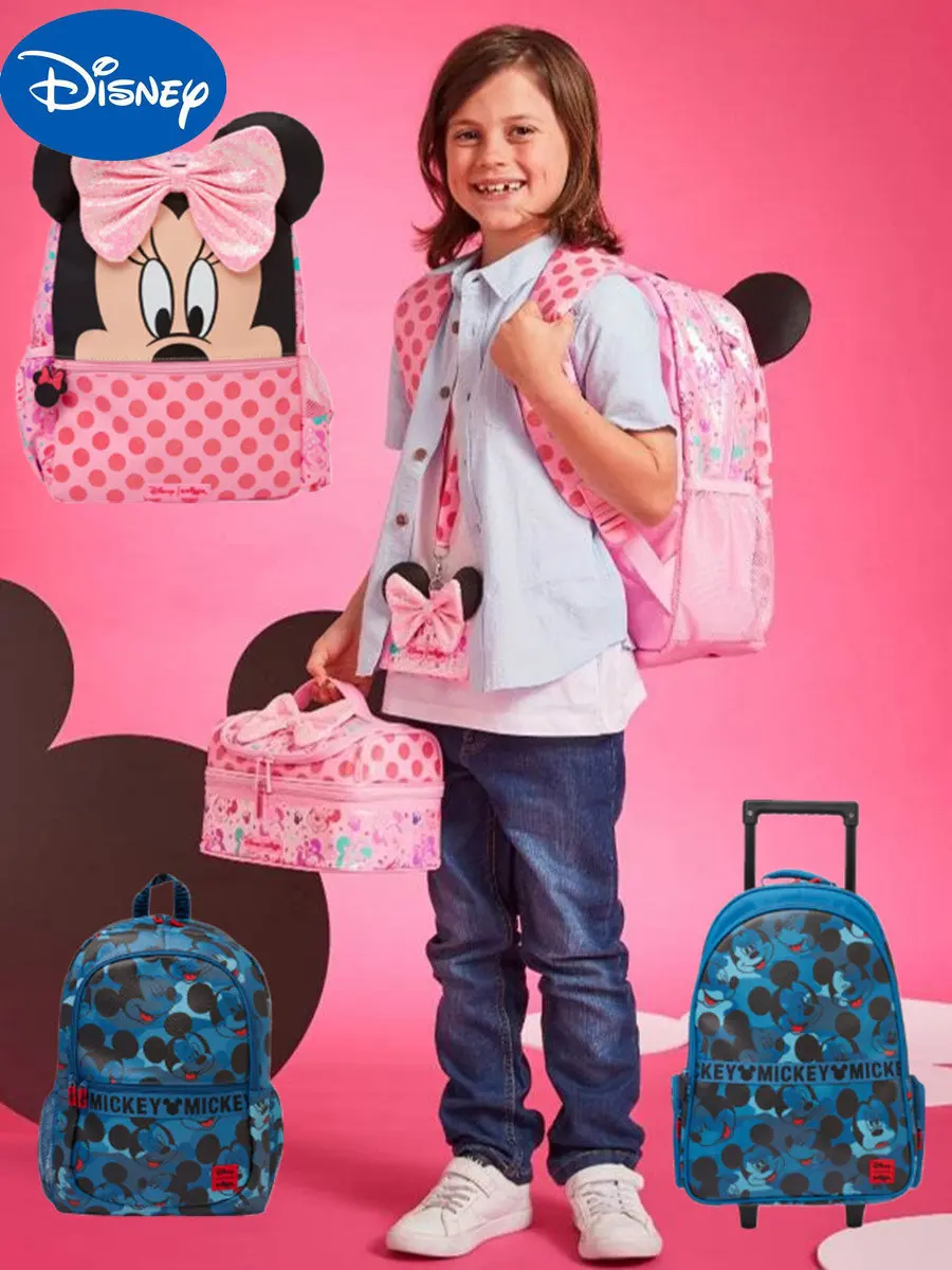 MINISO mochila escolar Original de Disney para estudiantes, mochila de dibujos animados de Minnie, Mickey y Mickey Mouse, princesa Aisha, sirena