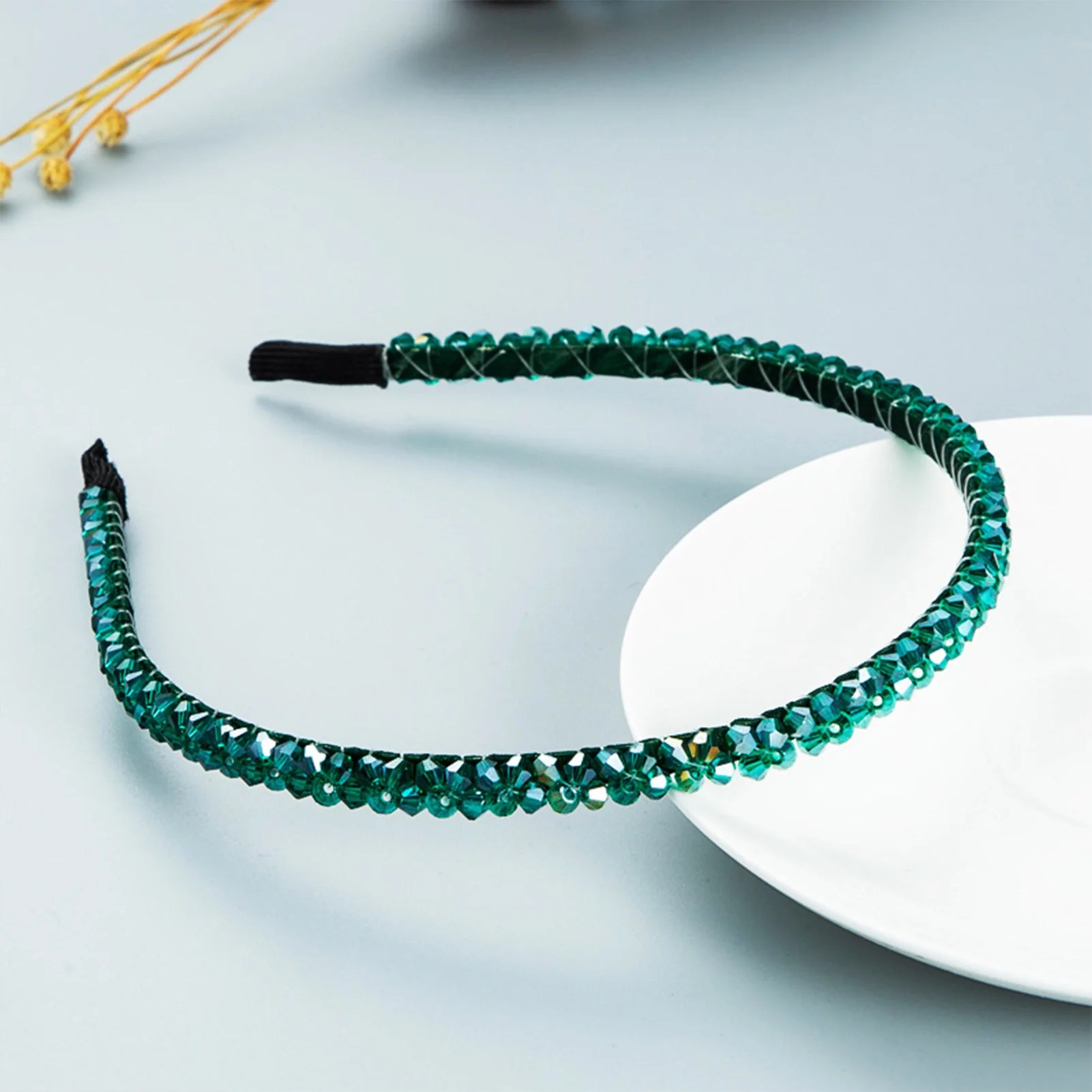 أزياء كوريا كريستال عقال للنساء حجر الراين هيرباند الخرز الفتيات الشعر هوب إكسسوارات الشعر أغطية الرأس بسيطة هدية