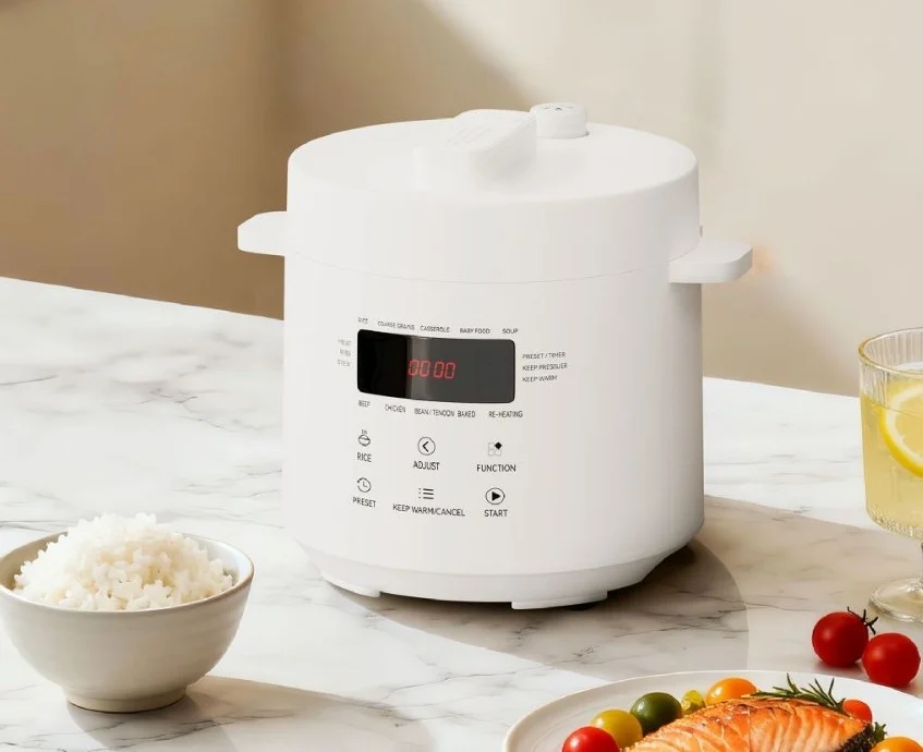 New 3L Programmable Pressure Cooker with Aluminum Inner Pot Plastic Housing Non-Stick 6-in-1 for Household Outdoor & Hotel Use