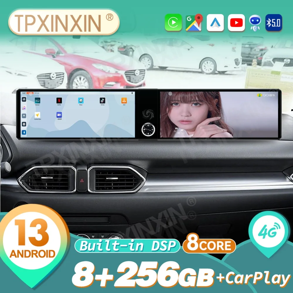 

12,3-дюймовый автомобильный радиоприемник с двойным экраном Android Carplay для Mazda CX-5 2017 ~ 2025 навигация авторадио DSP GPS автомобильный мультимедийный плеер