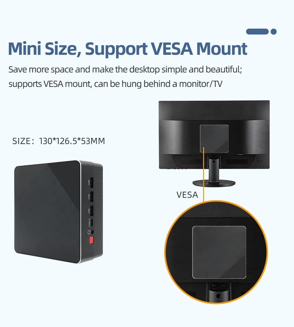 TexHoo Four Display Mini PC AMD RYZEN 7 4800H 5400U 7430U Pocket Dual DP HD-MI LAN Type-C WIFI6 DDR4 16GB 1TB NVMe Mini Computer