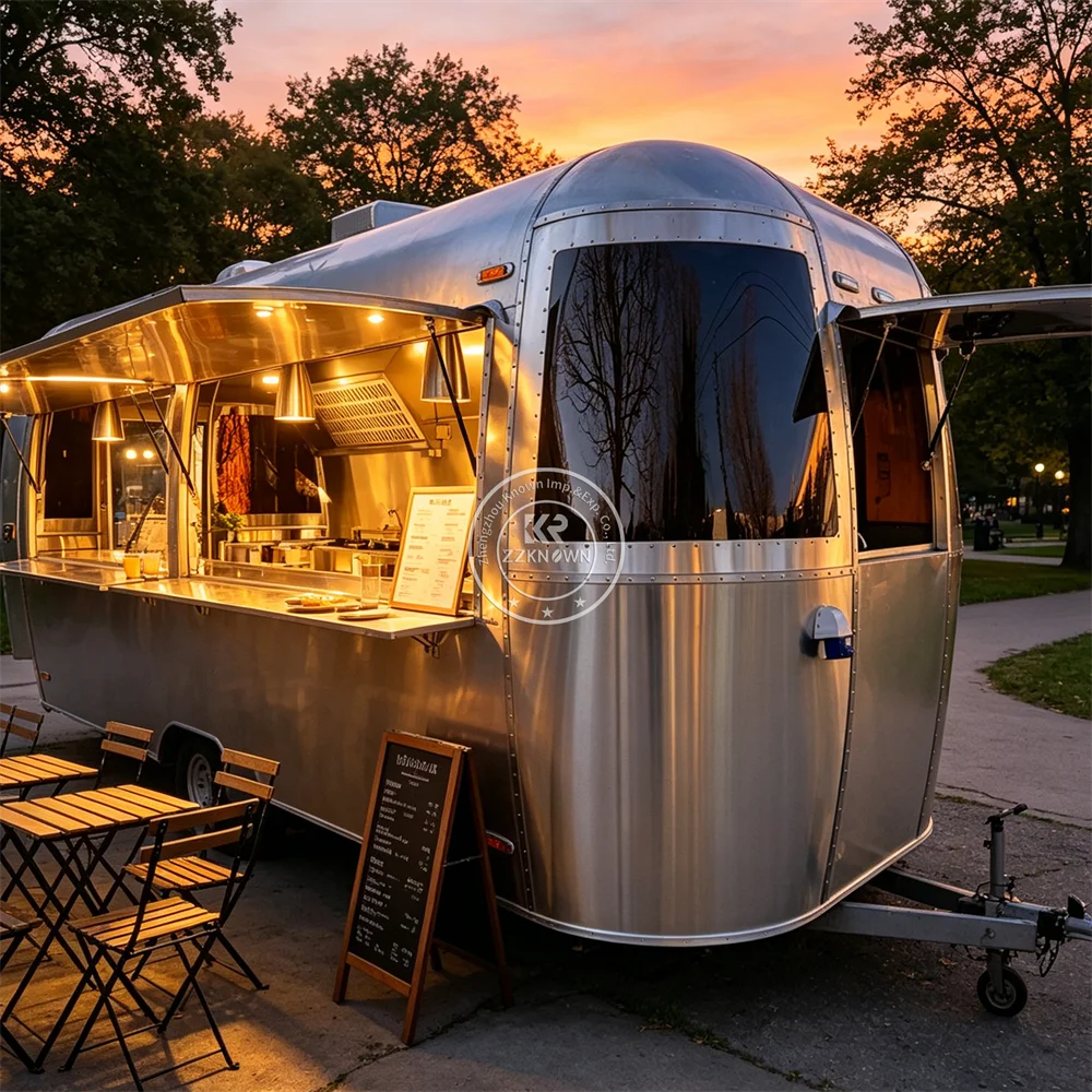 Customized Food Trailer Mobile Ice Cream Cart Custom Catering Food Truck With Full Kitchen Equipment