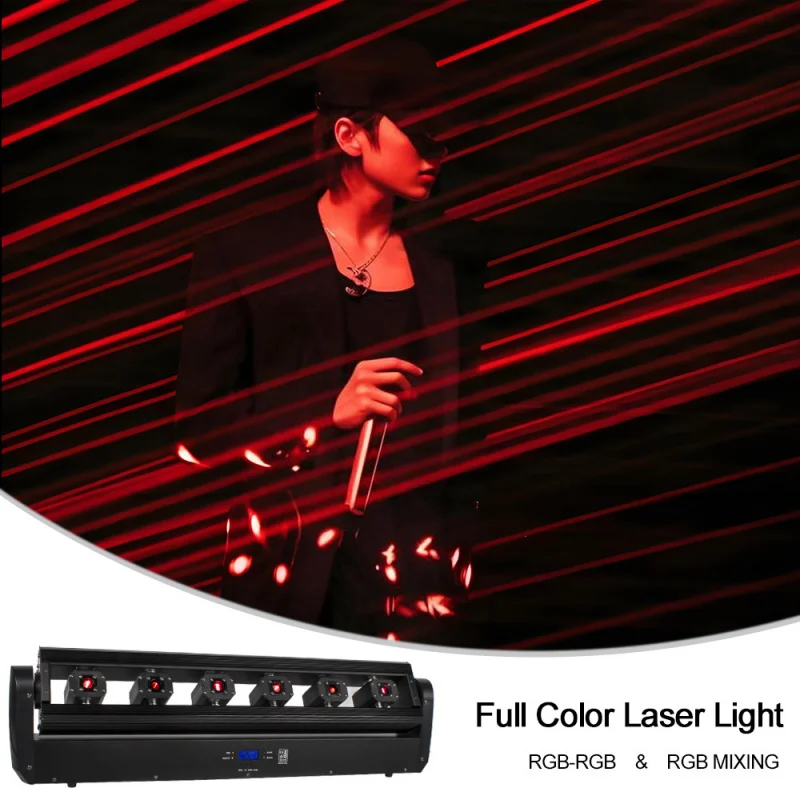 

6 Eyes 3000mW Full Color Moving Head Laser RGB Mixed Color Laser Bar Disco Wedding Atmosphere Stage ing