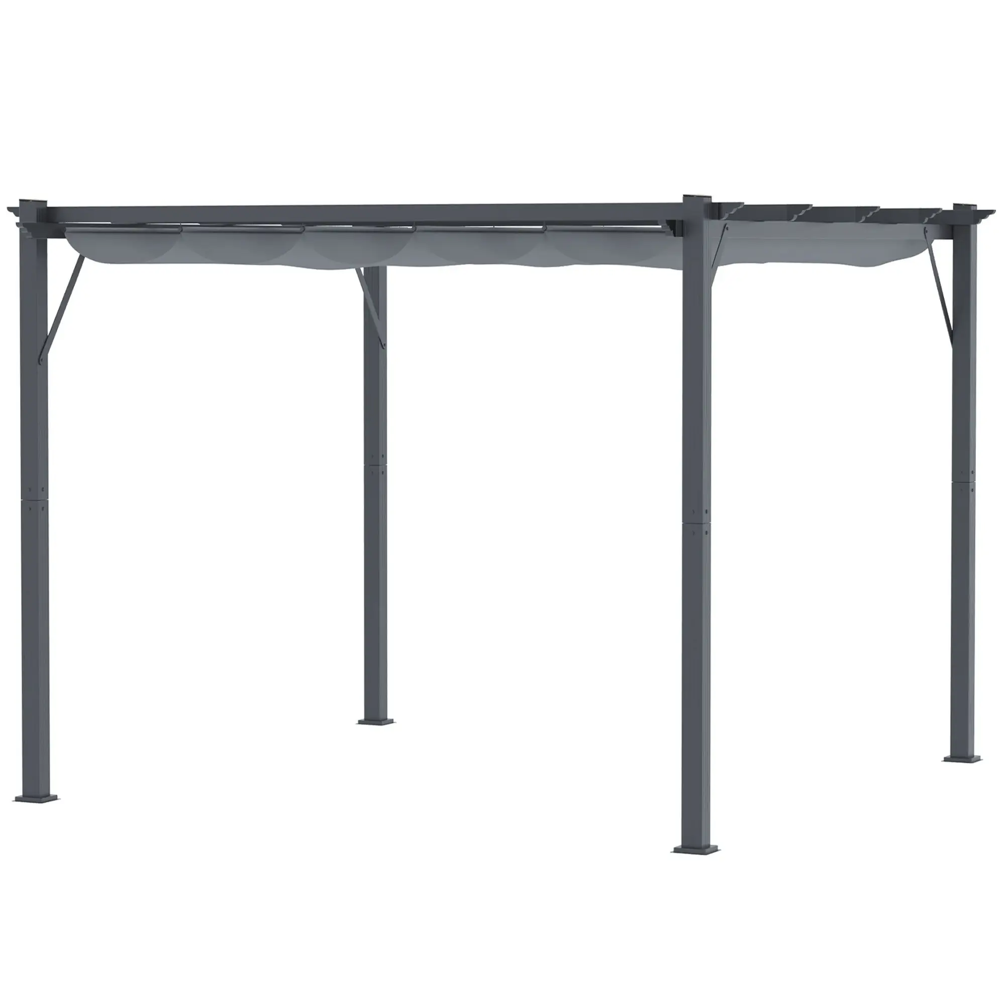 

Для Outsunny Patio Pergola: 10x10, серый алюминий с выдвижным навесом для навеса на заднем дворе |