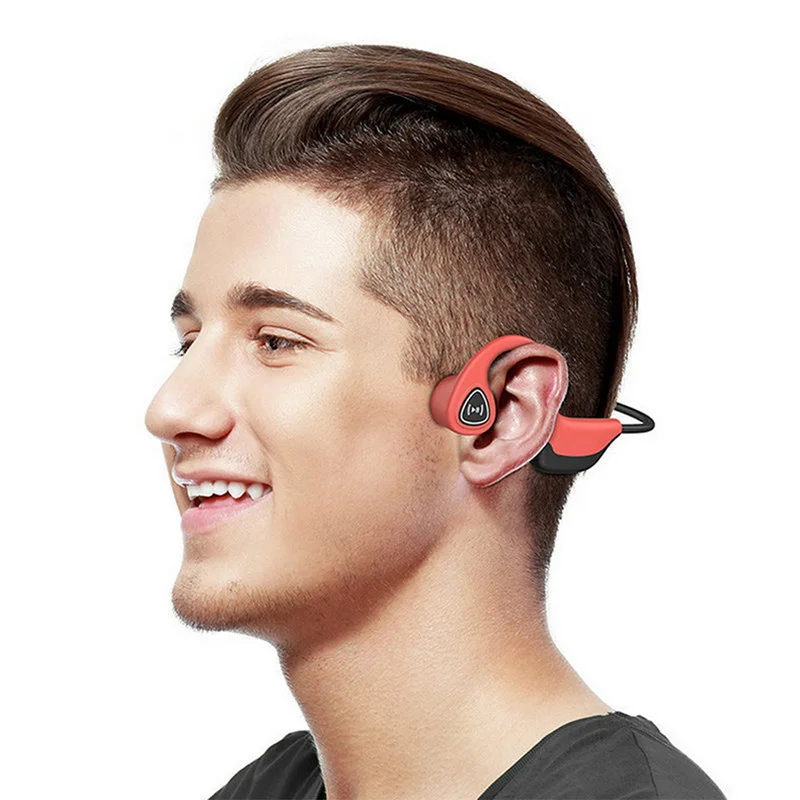 Auriculares inalámbricos con Bluetooth 5,0 para deportes al aire libre, audífonos estéreo de conducción ósea con micrófono, a prueba de sudor