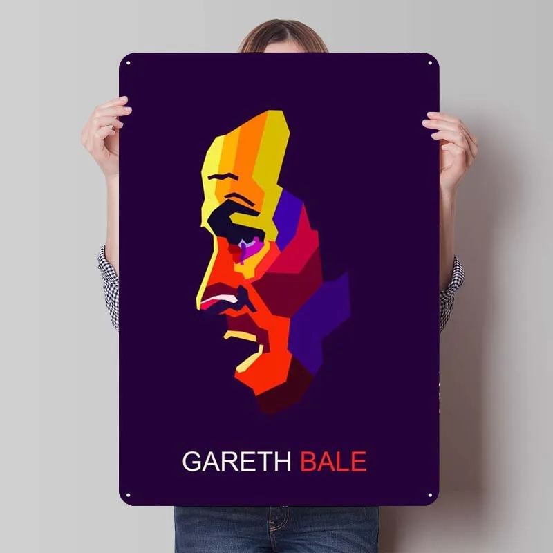 Gareth Bale Wpap Pop Art Sports Metal Poster Modern Home Decoration Ornaments Custom Metal Tin Signs for Wall Art Decoration