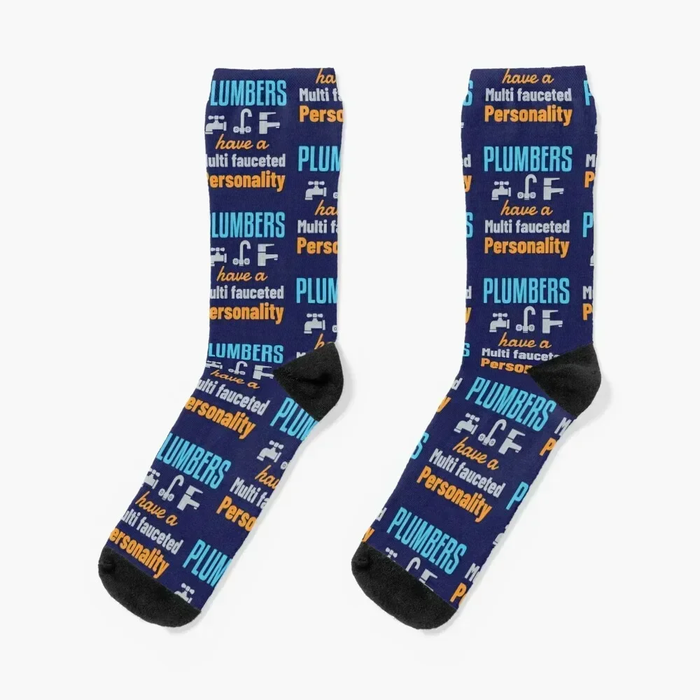 

Plumbers Have a Multi Fauceted Personality Funny Plumbing Gift Socks winter gifts sheer Boy Child Socks Women's