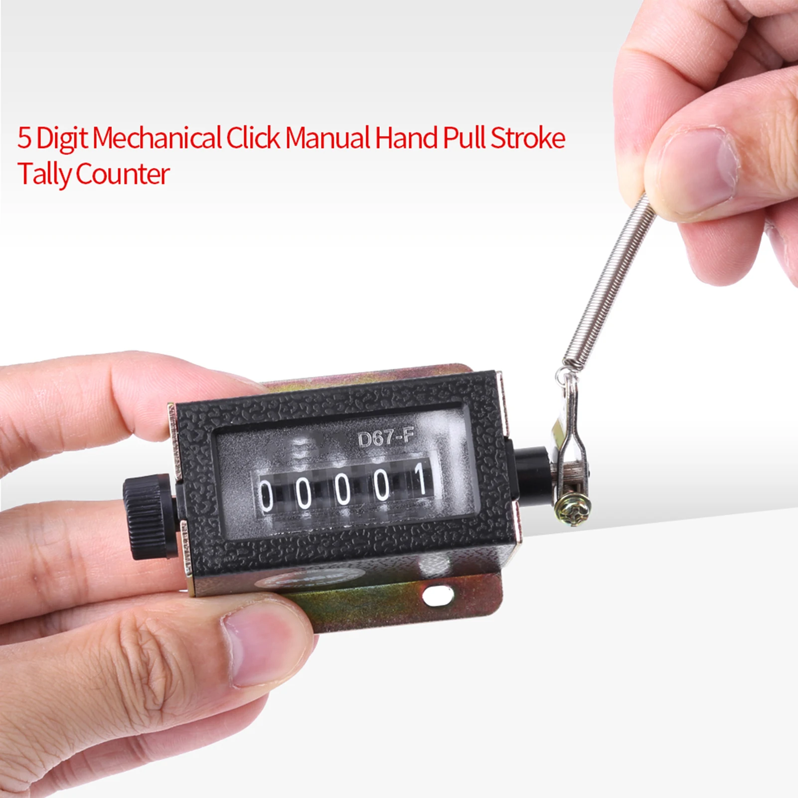 D67‑F 5 Digit Mechanical Resettable Manual Hand Pull Stroke Tally Counter digit counter Pull Stroke Counter Mechanical Counter