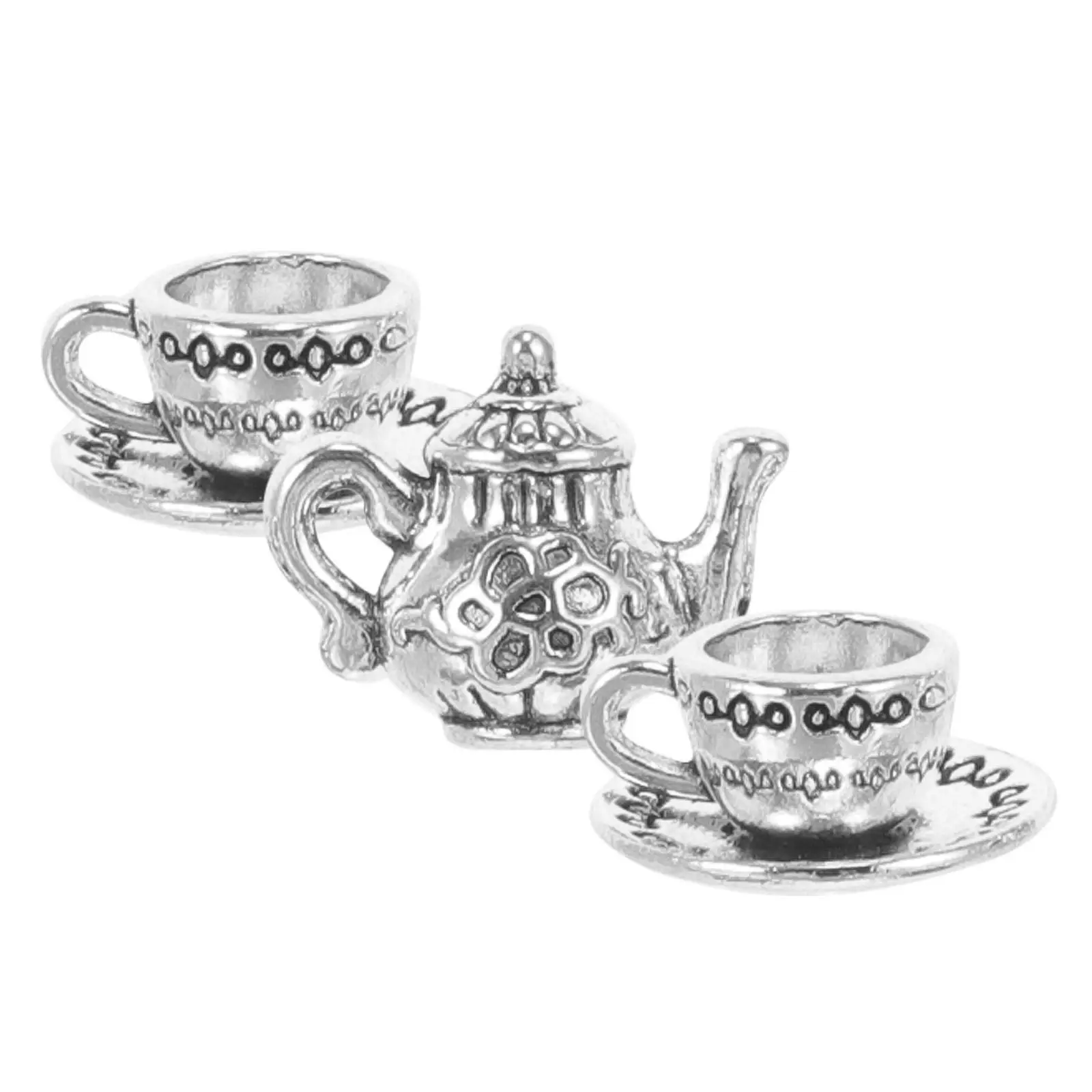 Saucer Mini Metal Tea Cup Mug Cups Accessories Potted Iron Dolls House Tiny Teapot