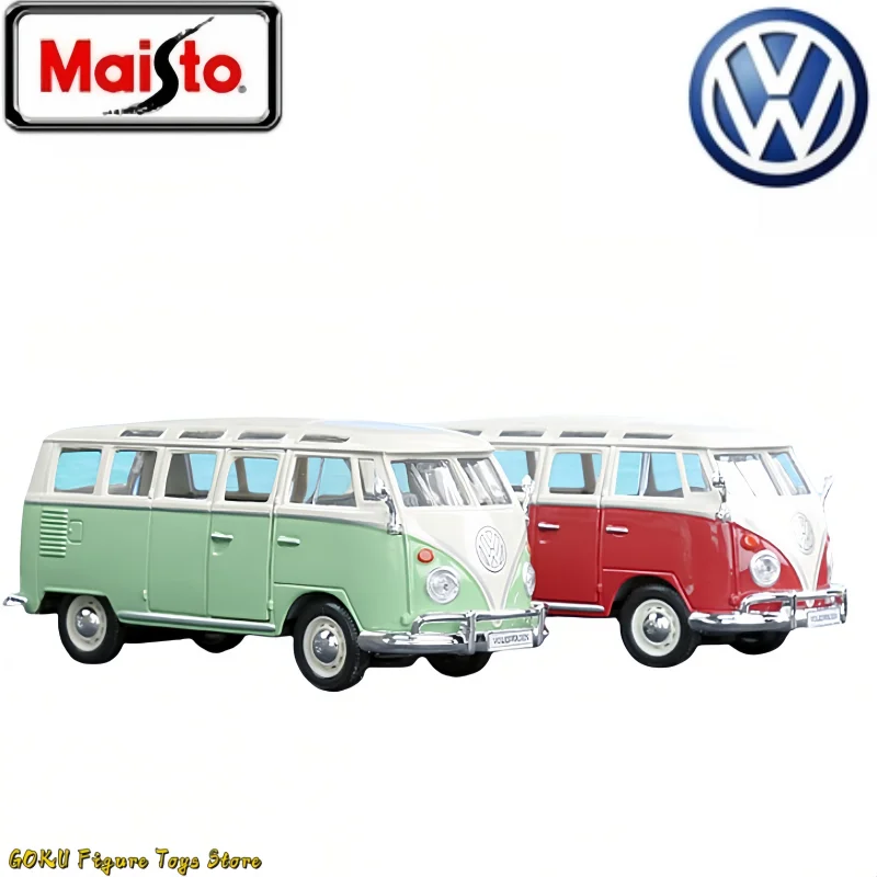 Original maisto 1:25 volkswagen van samba simulação diecasting liga modelo de carro artesanato decoração coleção modelo de carro brinquedos presente