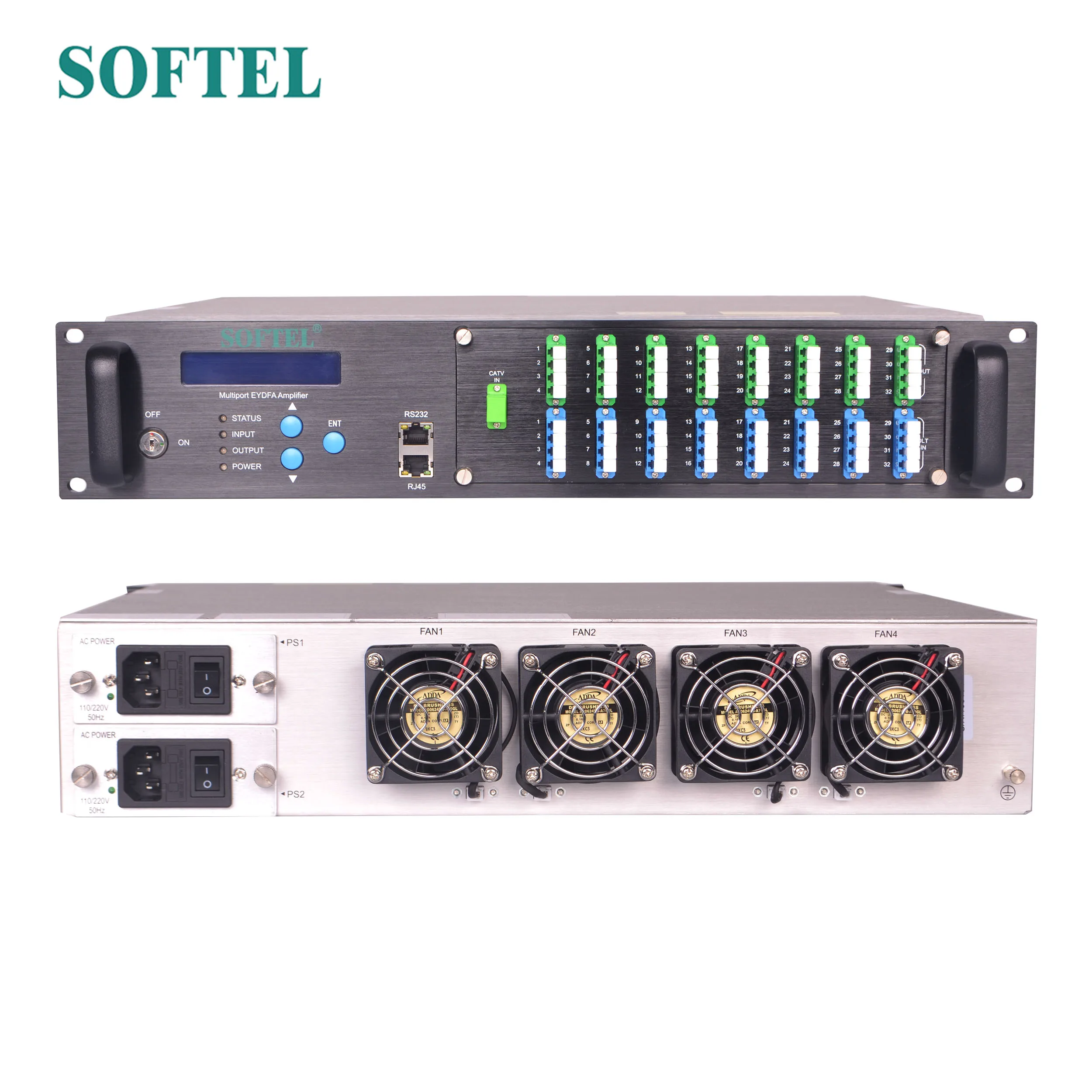 FTTX CATV 1550nm 32 Port 17-23dBm Optical Amplifier EDFA