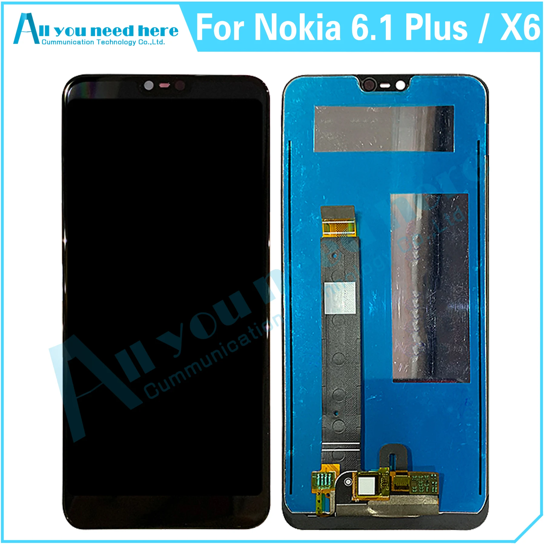 100% Test For Nokia 6.1 Plus X6 TA-1099 TA-1103 TA-1083 TA-1099 6.1Plus LCD Display Touch Screen Digitizer Assembly Replacement