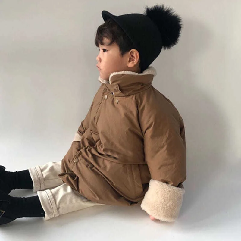 Boys Coat Jacket Overcoat Cotton 2022 Long Warm Plus Velvet Thicken Winter  Christmas Children\'s Clothing