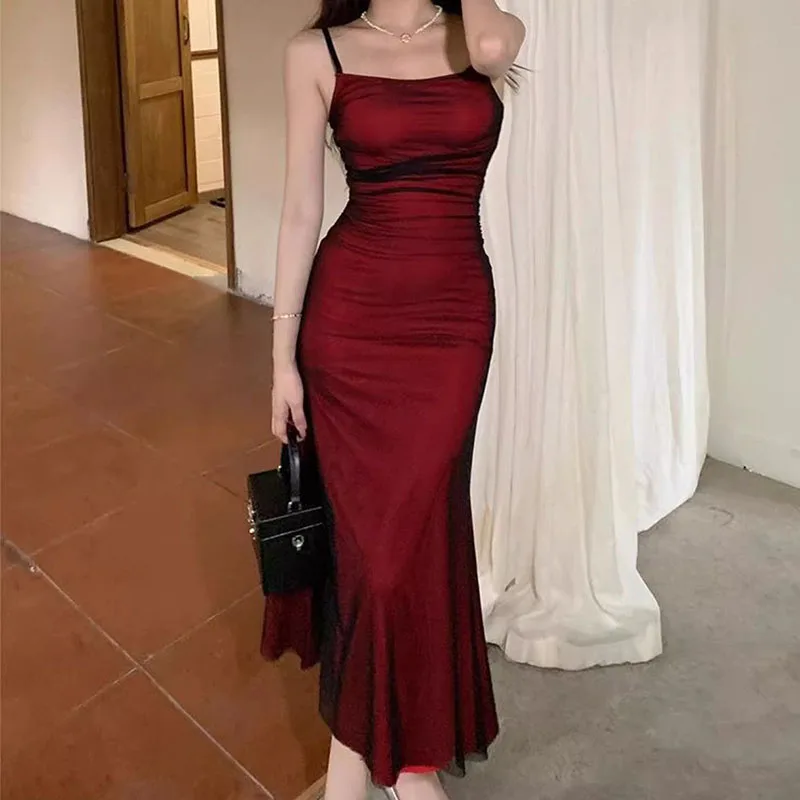 Elegant Women's Party Maxi Dresses Sexy Skinny Backless Spaghetti Strap Dress Female Summer Birthday Evening Club Long Dress - Image 5
