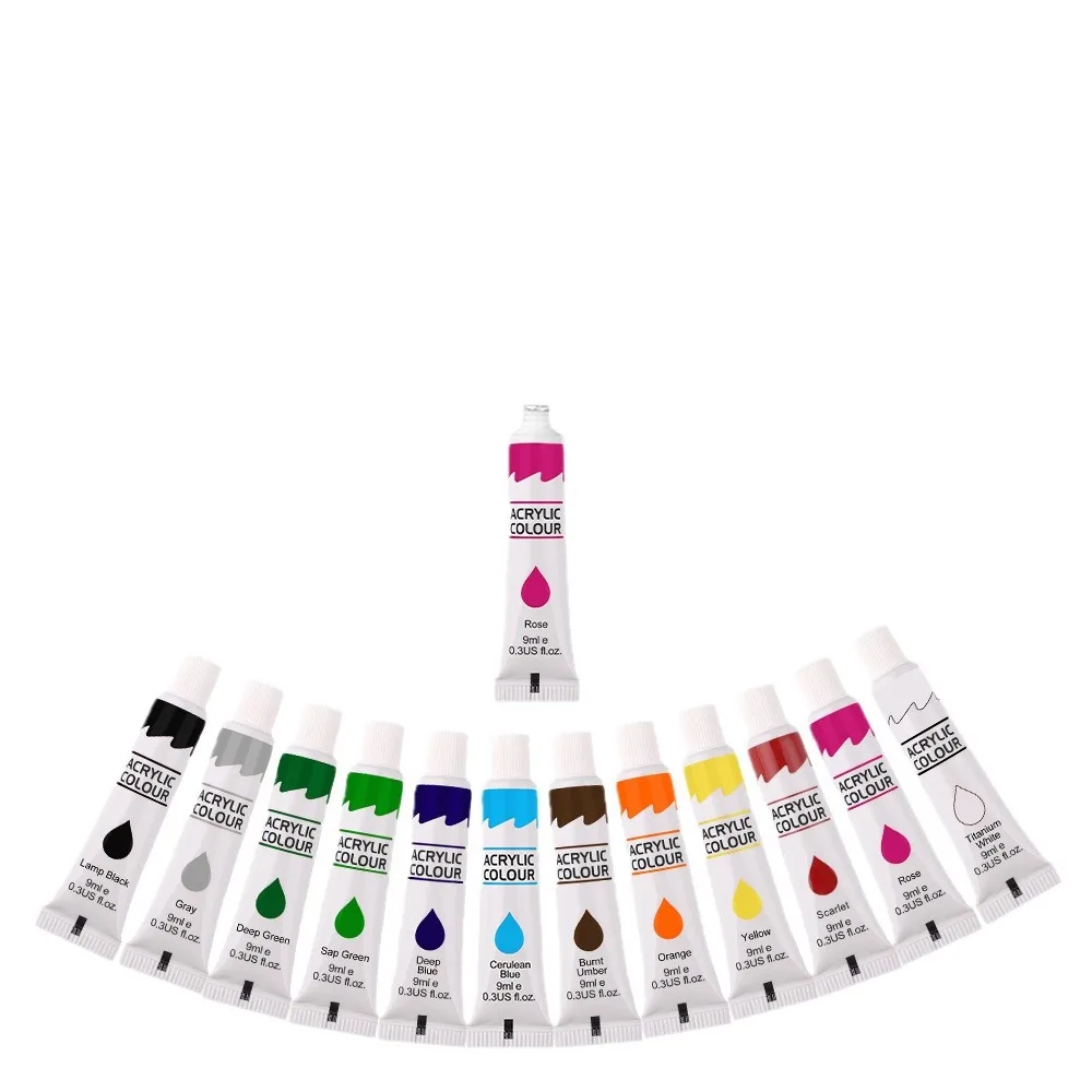 12 kleuren acrylverfset 9 ml waterdichte graffiti schilderij pigment kunstbenodigdheden voor beginnende kunstenaars handgeschilderde canvas muur