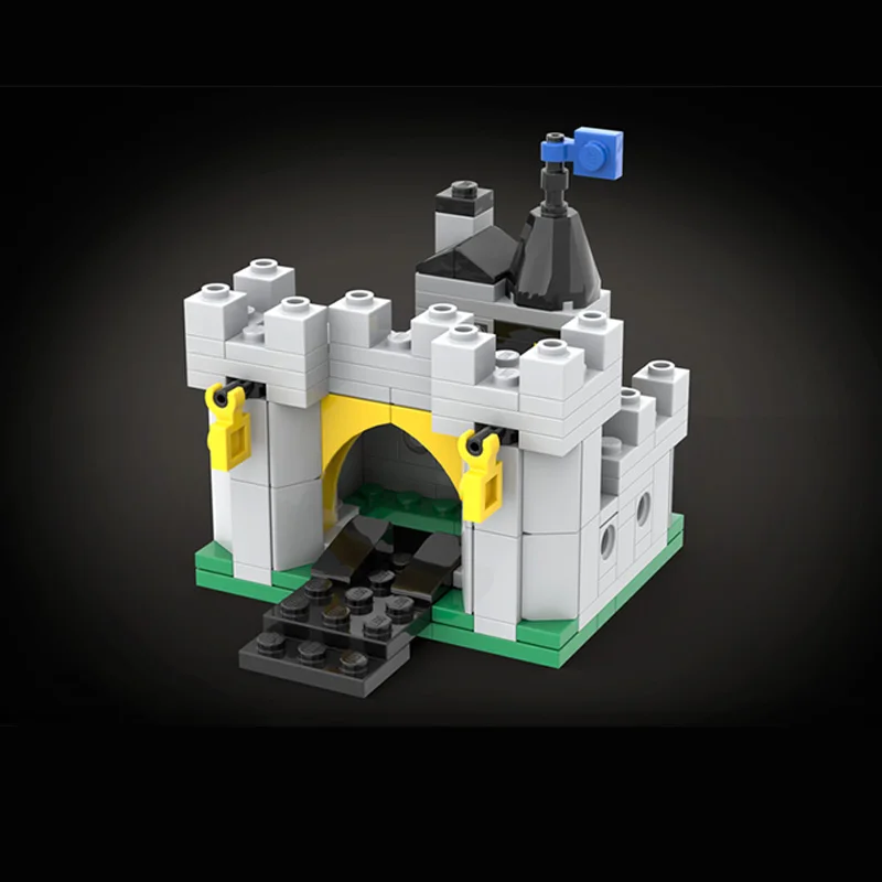 MOC-escena de calle arquitectónica Modular Retro creativa, Mini Castillo Medieval europeo, modelo de bloques de construcción, juguete para adultos, regalo de cumpleaños