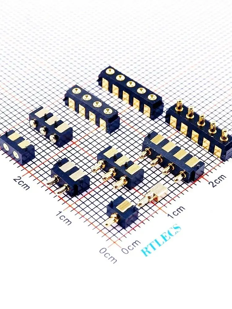 Złącze SMT z pinami sprężynowymi Pogo Pin, 1 2 3 4 5 6 7 8 9 pozycji, raster 2,5 mm, montaż powierzchniowy 90 stopni, poziome, jednorzędowe, SMD — zdjęcie 2