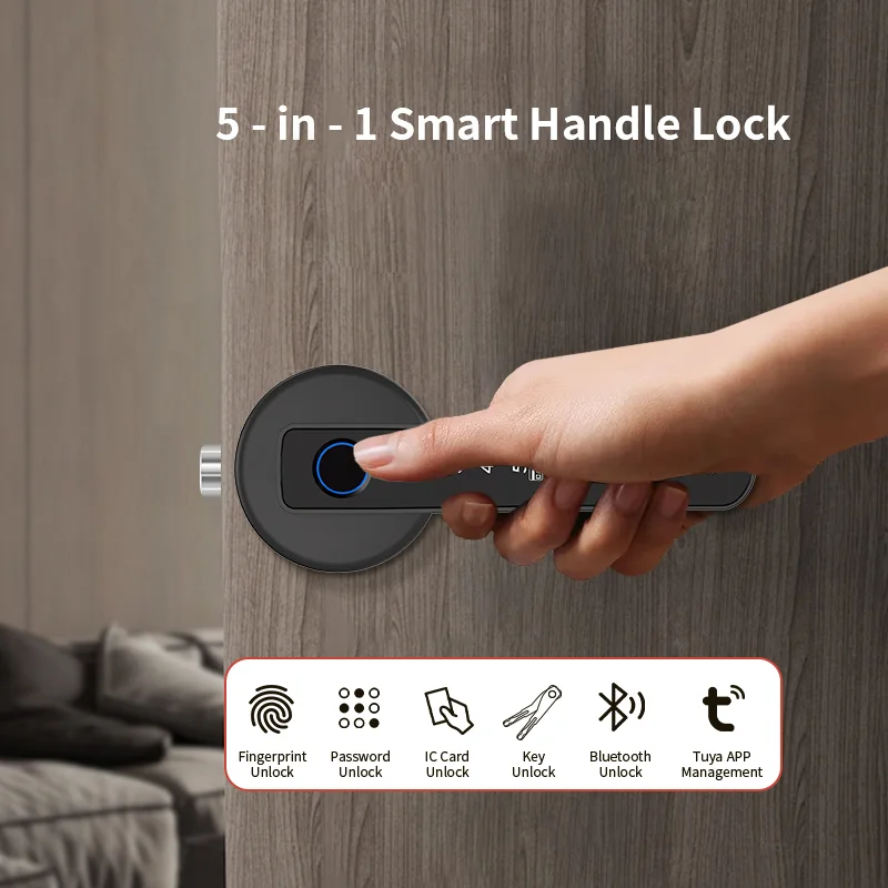 

Fingerprint Door Lock- biometric Smart Door knob- passcode keypad Door Handle，for Bedroom Hotel Office Apartment