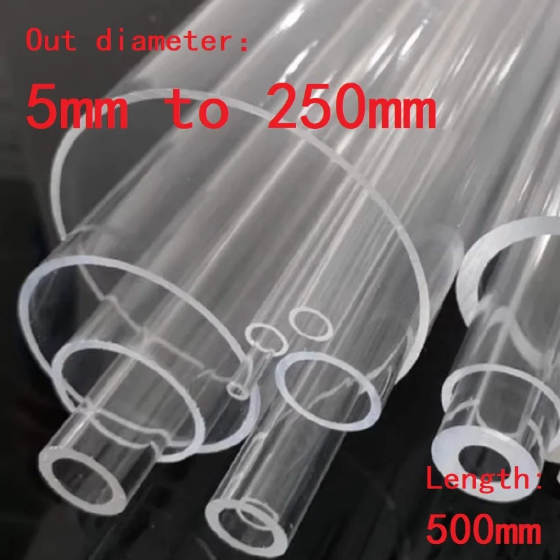 1pc Transparent Clear Acrylic Tubes Pipe PMMA Plexiglass Pipes Tube OD X ID X Length OD 5mm To 250mm