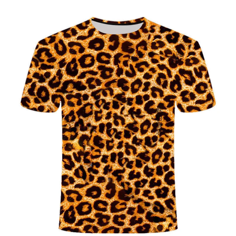 Tiger Skin Graphic T Shirt for Men 3D Printing Leopard T-shirts Summer Casual Tees Womens Clothing Fashion Kids Boys Girls Tops