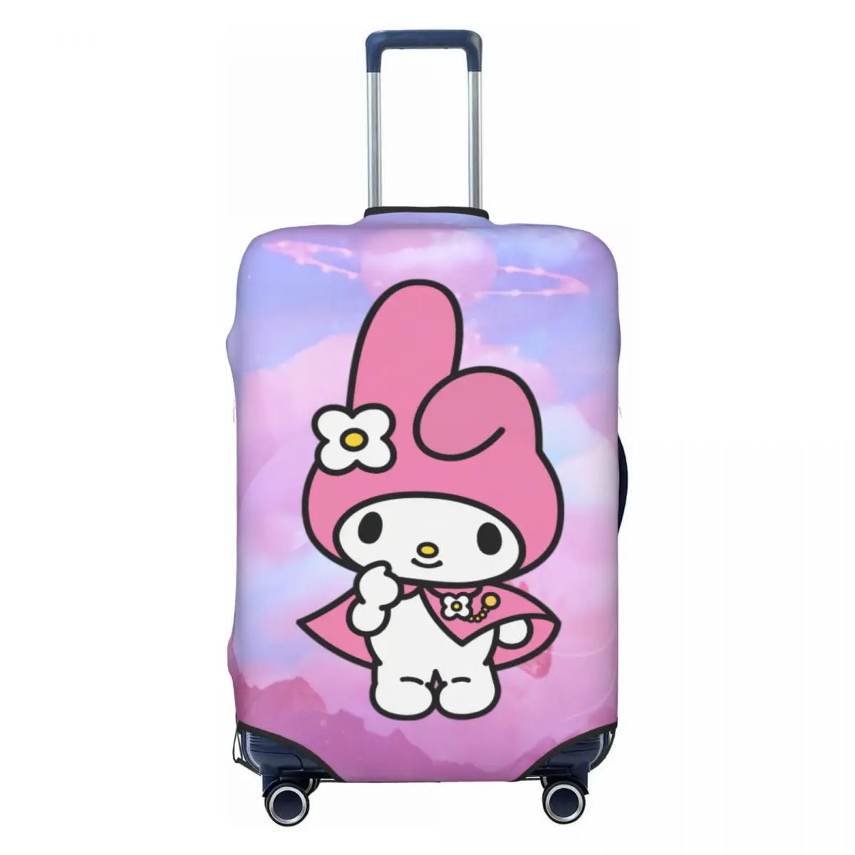 

Cute Pink Hood My Melody Bunny Luggage Cover Elastic Anime Travel Suitcase Protective Covers Fits 18-32 Inch