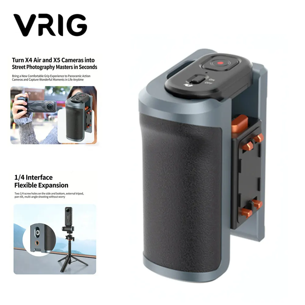 

Магнитная рукоятка VRIG для съемки Insta360 X5/X4 Air, Bluetooth-рукоятка для фотосъемки с функцией пробуждения/сна и креплением 1/4" ACE