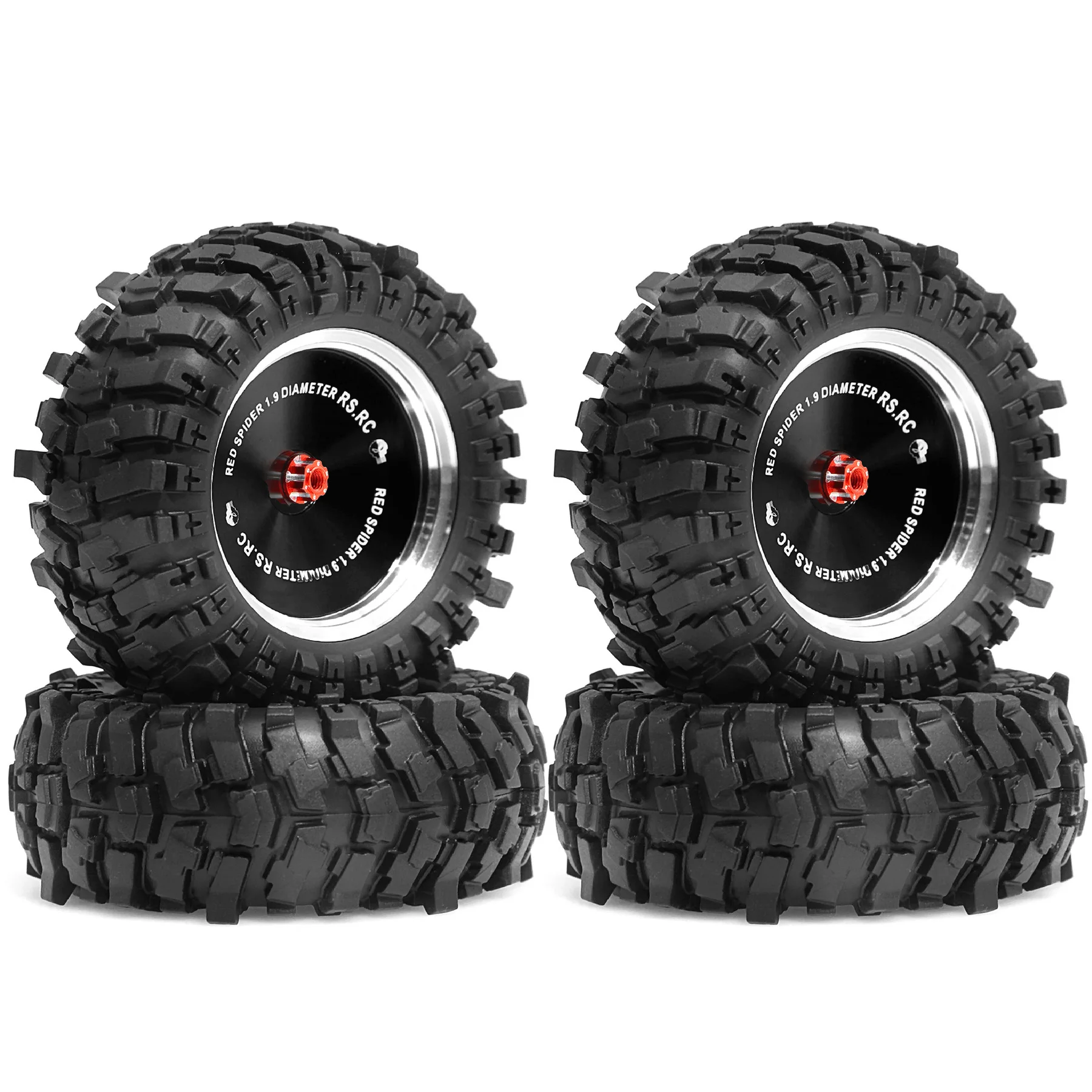 

MN168 4pcs 87mm Metal 1.9" Retro Beadlock Wheel Rim Hub Rubber Tire Set 1/12 RC Car Upgrade Parts Accessories