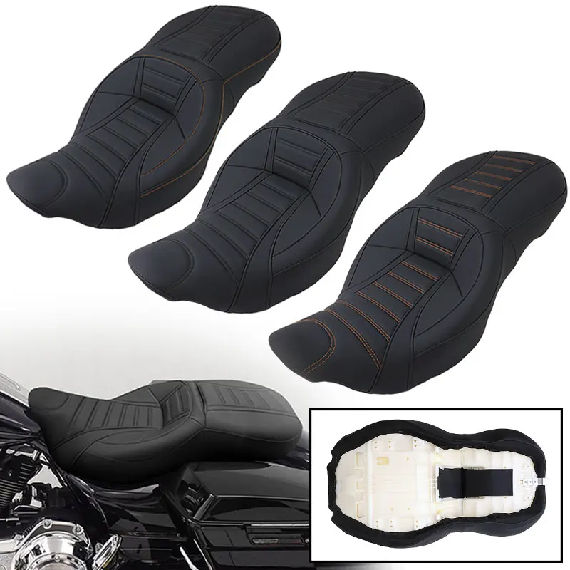 

Motorcycle Driver Passenger Cushions Seat Front Rear Two-Up Seat For Harley Touring CVO Street Glide Road King Special 2009-2022