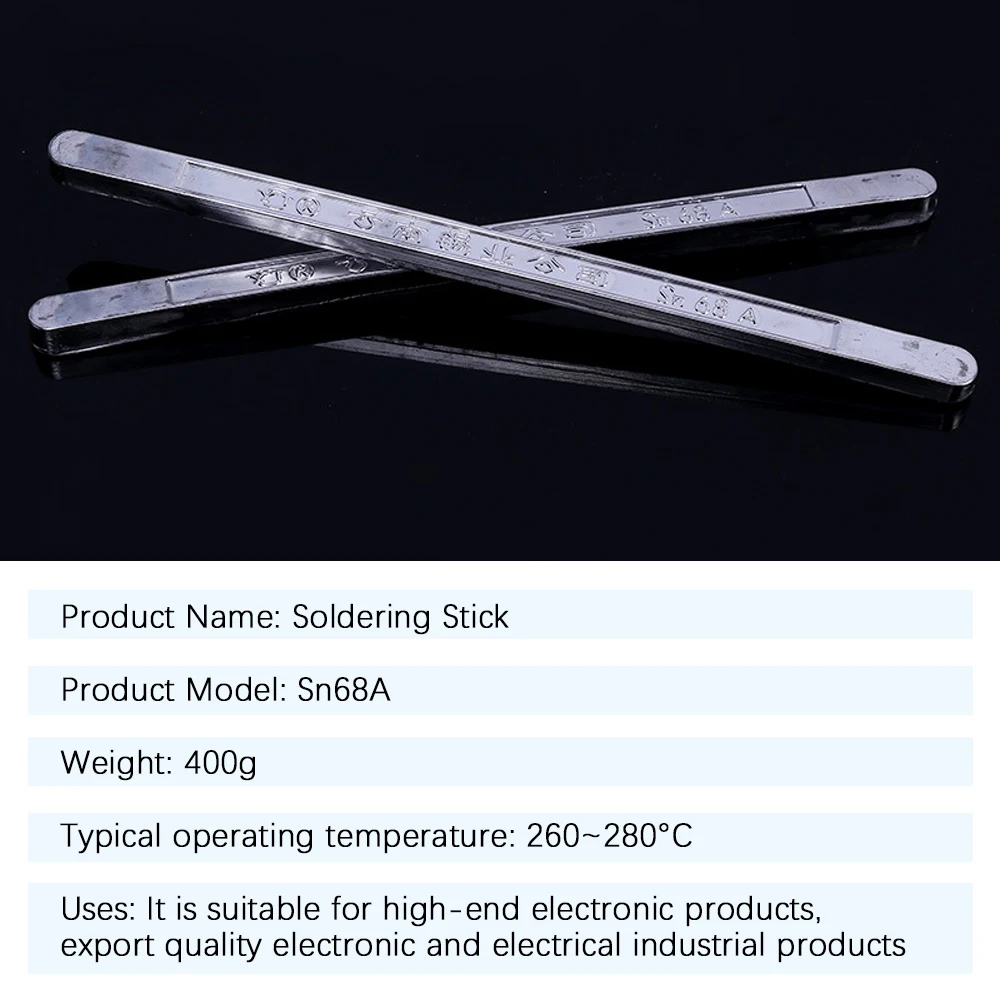 Sn63A/Sn68A High Purity Tin Solder Rod Pure Tin bar No Lead Soldering Low Melting Point Antioxidant Welders Welding Wire