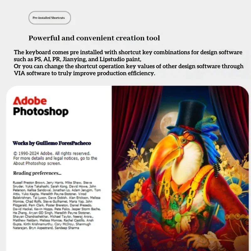 Doio Aluminum Alloy Mechanical Keyboard 4 Knobs Ps/Pr Custom Customization Programmable Mechanical Keyboard Workbench Kb15-01