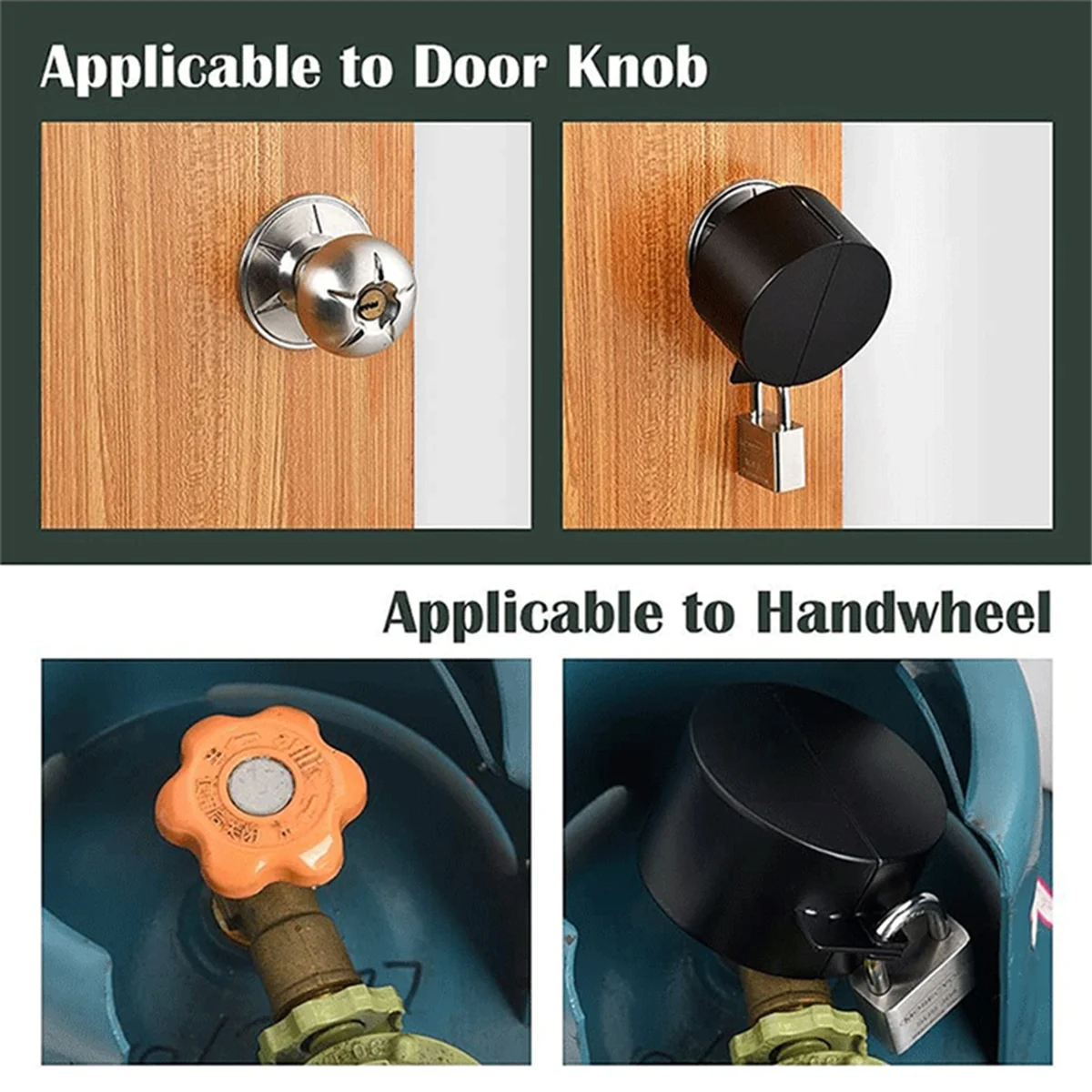 Door Knob Lockout Device, Cover to Disable the Doorknob/Faucet/Valve, Prevents Operating the Knob (Without Padlock)