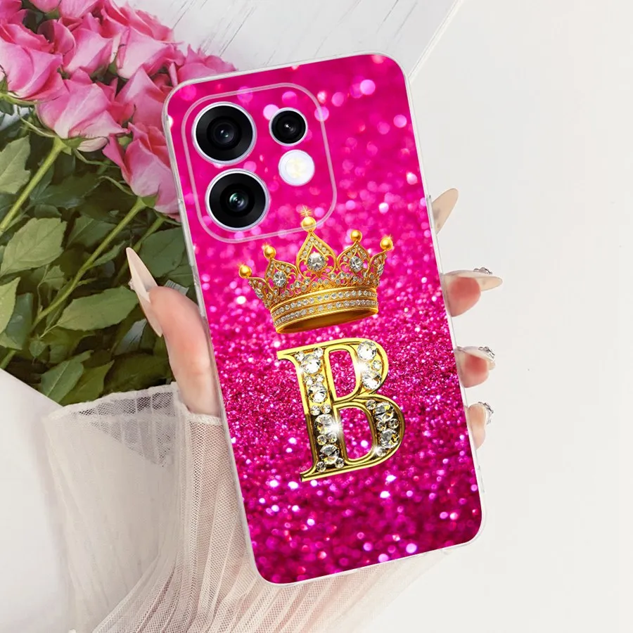 Case For Oppo Reno16 Pro FS Crown Letter Painted TPU Protective Soft Silicone Phone Funda for OPPO Reno 16Pro  Reno16 F Couqe