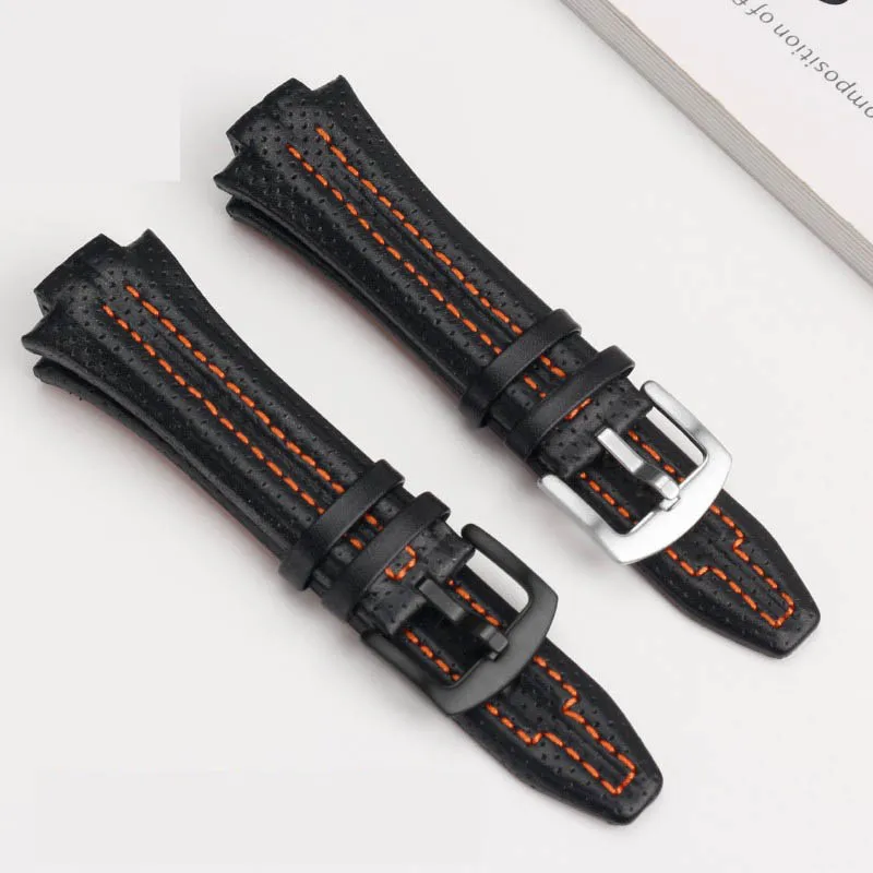 27mmx15mm Convex mouth For Seiko Sportura series SNL029P2-SNL021P1 SNL595P2 SNL017P1 Leather Watch Strap Men\'s Watchband