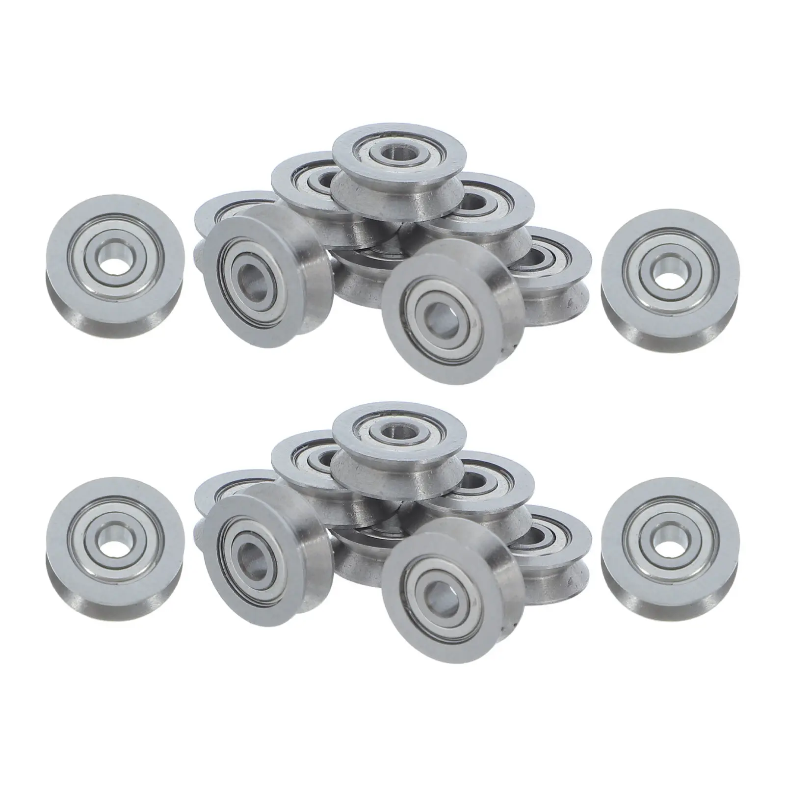

20Pcs V-Groove Bearing Pulley Wheel Steel Small Grooved Roller for Precision Linear Rail Systems Cnc Machinery DIY Projects