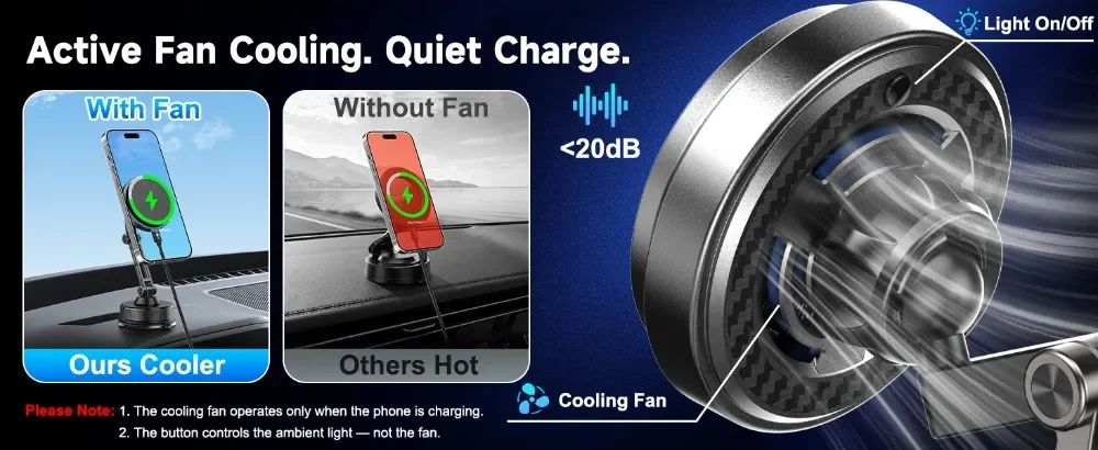 Auto Qi2 25W Magnetisches Kabelloses Ladegerät mit 63W Auto-Ladegerät und Vakuum-Handyhalterung für Magsafe iPhone 17 16 15 14 13 12 Schnelles Laden – Detail 7