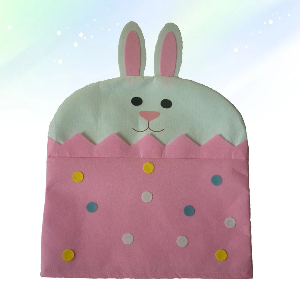 غطاء كرسي أرنب وردي على شكل عيد الفصح، حافظة واقية قابلة للإزالة لتزيين غرفة الطعام والمنزل والفندق والمهرجانات والأرنب #3