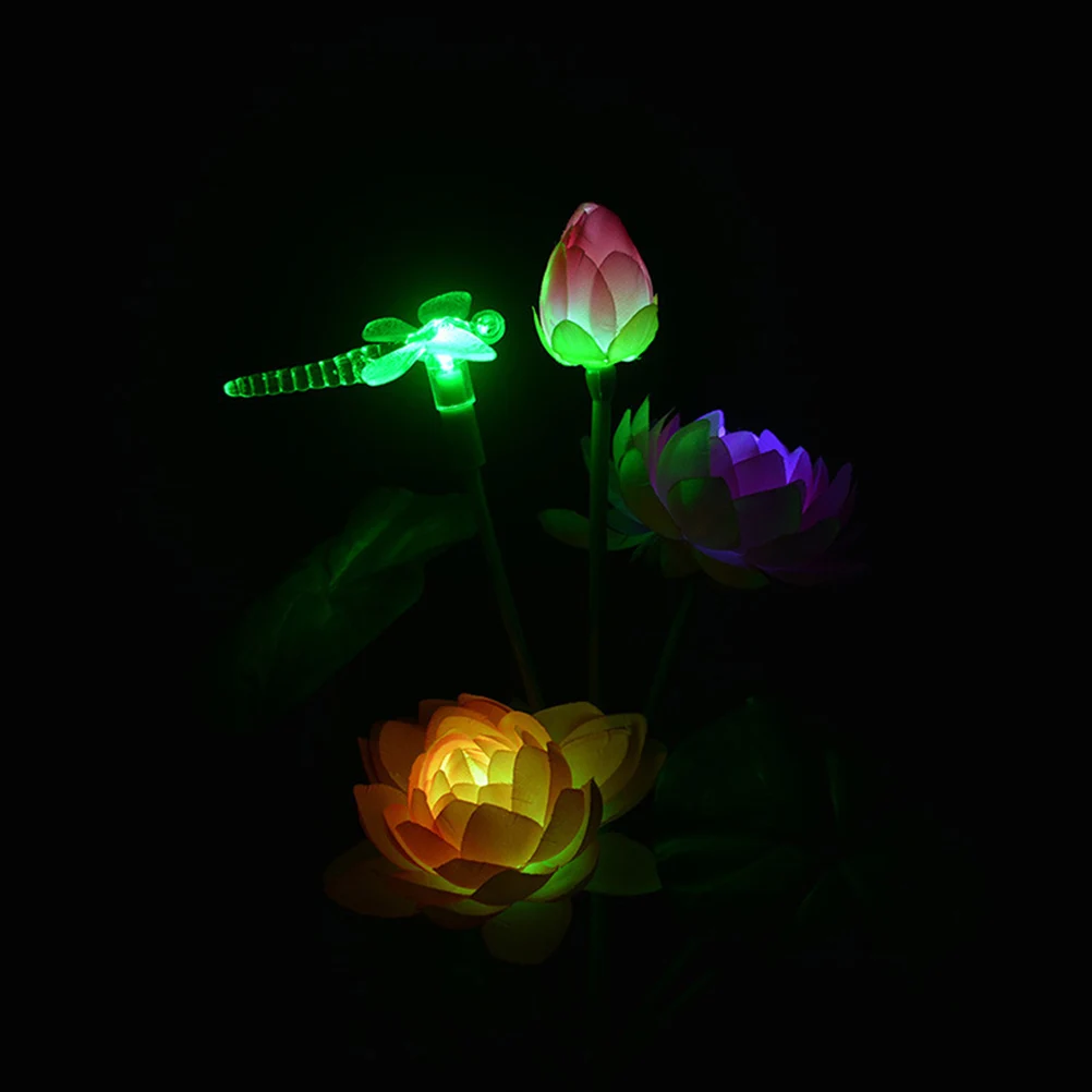 

Solar LED Lights Outdoor Decorative Stake Waterproof Garden Lawn L Dragonfly Lotus Solar Lawn Lamp Lights