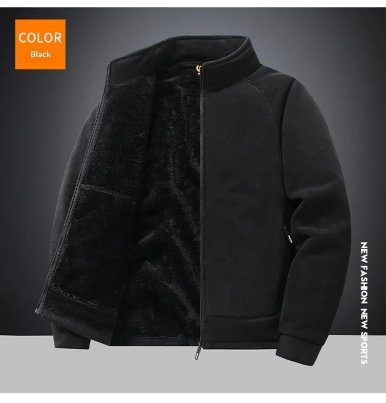 Dicke Fleece-Militärjacken für Herren, Herbst-Winter, warm, winddicht, lässige Parka-Mäntel, Streetwear, Vintage, schwere Oberbekleidung, Parkas – Detail 8