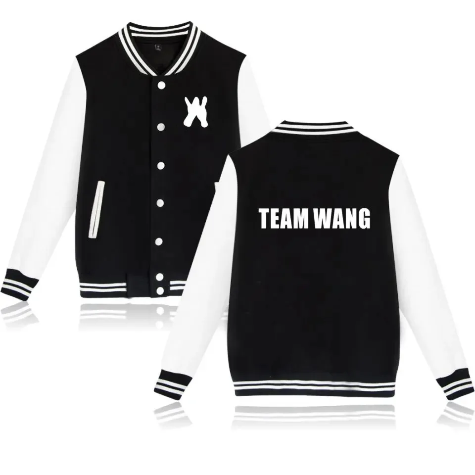 

Kpop got7 jackson team wang printed fashion men women baseball jacket hoodies casual sweater long sleeve jackets coats tops