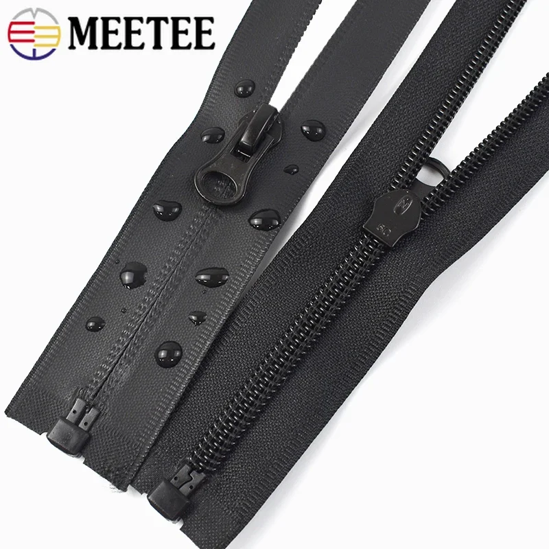 Meetee 2pcs 5# Nylon Waterproof Zippers 15/18/20cm Close-End 40-150cm Open-End DIY Jacket Bag Zip Repair Sewing Accessories