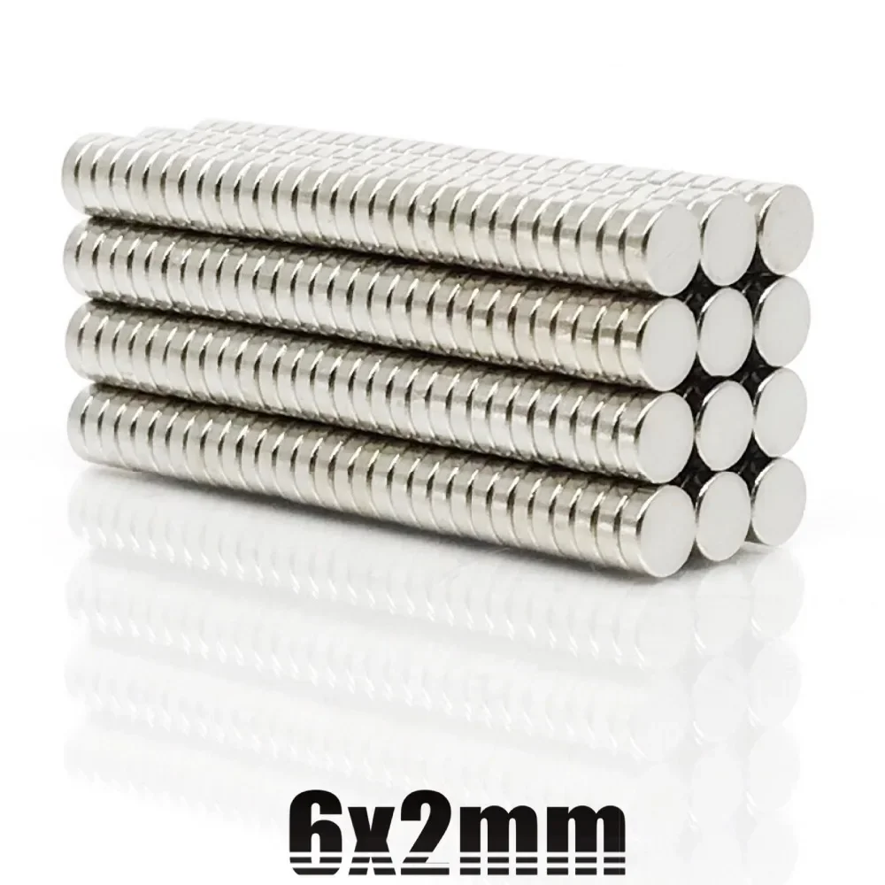 1000/2000Pcs 6x2 Mini Small circular Magnets strong 6mmx2mm Fridge N35 Neodymium Magnet disc 6x2mm Permanent NdFeB Magnets 6*2