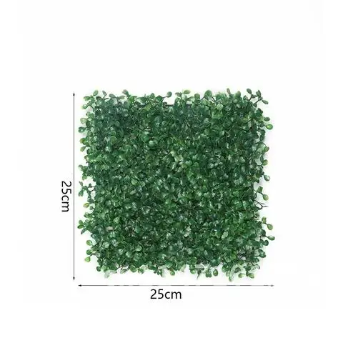 25x25cm Artificial Plants Grass Wall Backdrop Flowers wedding Boxwood Hedge Panels for Indoor/Outdoor Garden Wall Decoration