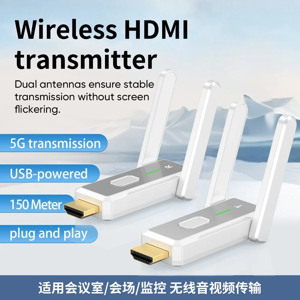 

1080P 150M Wireless HDMI Video Transmitter Receiver Extender Display Adapter Dongle Share for Camera Laptop To TV Monitor