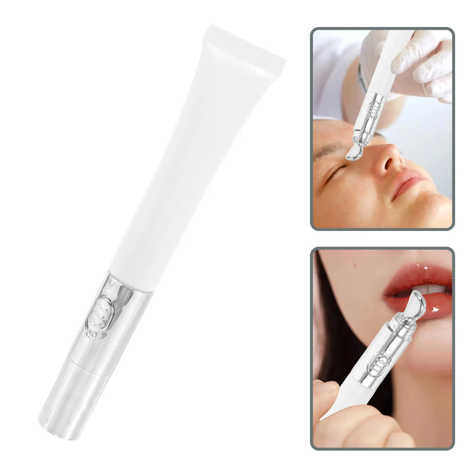 

20Ml Airless Pump Eye Cream Container Metal Tip Applicator Portable Travel Dispenser for Lip Gloss Lotion Zinc Alloy Tube