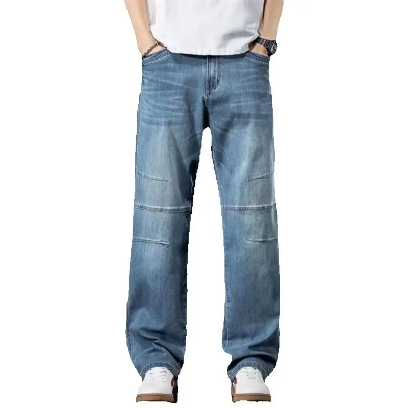 Summer Jeans Thin Loose Straight Denim Pants Trendy Men's Oversized 44 Casual Trousers