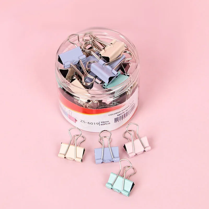 Colorful Metal Paper Clips High Quality Binder Clips Document Office School Stationery Binding Learning Supplies 32 25 19 15mm