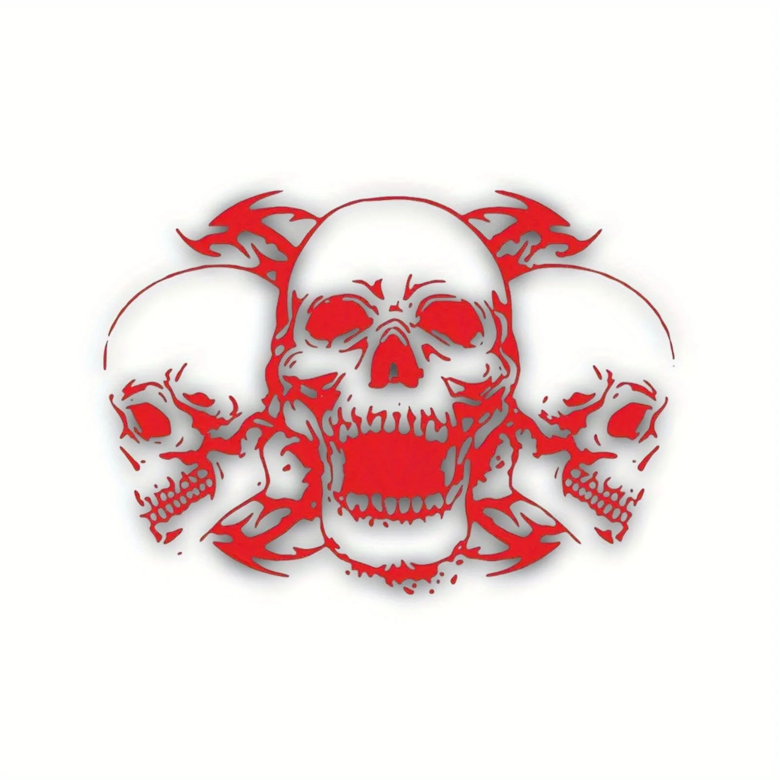 4 unids/set calcomanía trío de calavera de moda-diseño gótico llamativo para dispositivos de vehículos-accesorio de vinilo duradero impermeable