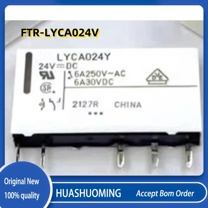 5PCS/Lot  New  FTR-LYCA012V  LYCA012V LYCA012Y FTR-LYCA024V  LYCA024Y -LYCA005Y FTR-LYCA005V LYCA024V 5PINS 6A 12VDC 24VDC