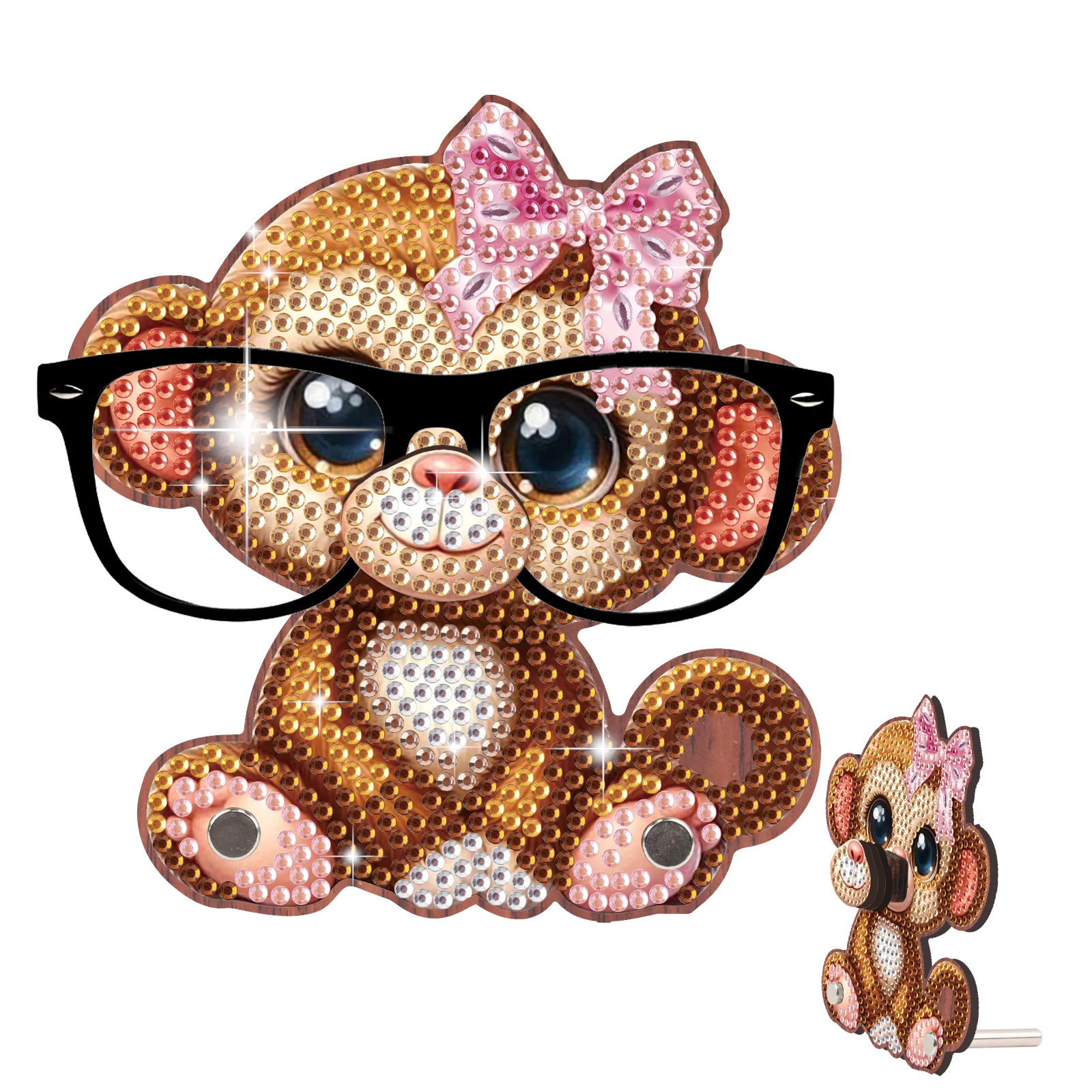 Diamond Painting Eyeglass Frame Ornament Kits,Cute monkey Diamond Art Special Shaped Eyeglass Frame Ornament Decor Crafts Gift