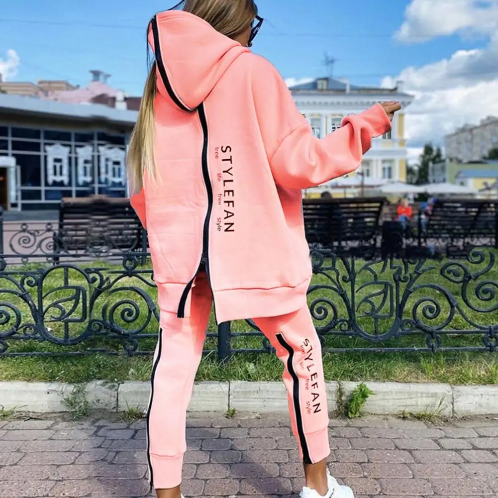 

Simple Sweatshirt Pants Set Autumn Winter Two Wear Ways Two Piece Set Fashion Casual Loose Fitness Suit Women Outfit Warm